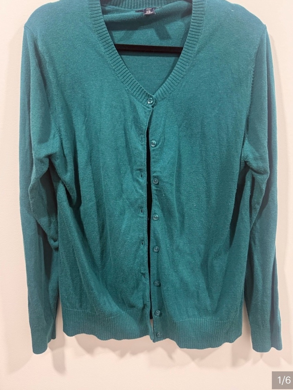 GAP Teal Women's V-Neck Button Cardigan